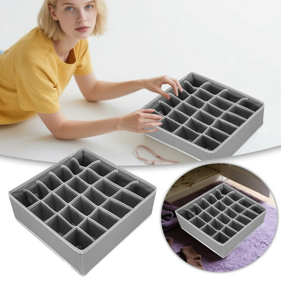24 Grid Sock Organizer Non Woven Fabric Storage Solution For Underwear Accessories Space Saving Closet Organizer Home Textile