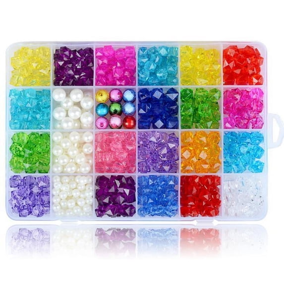 24 Grids Bracelet Making Kit, Beads for Bracelets Making Pony Beads Polymer Clay Beads for Jewelry Making, DIY Arts and Crafts Gifts