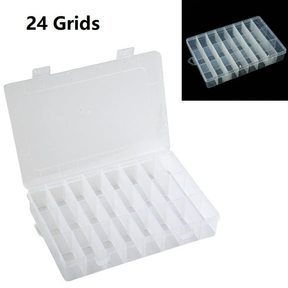 24 Grids Compartment Plastic Storage Box Screw Holder Case Organizer Container