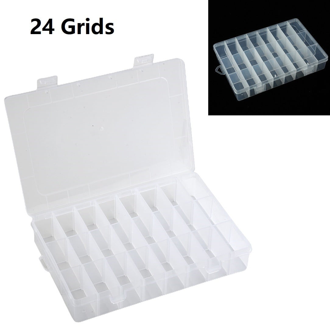 4PCS 28 Grid Storage Boxes Plastic Jewelry Organizer Container Cases B
