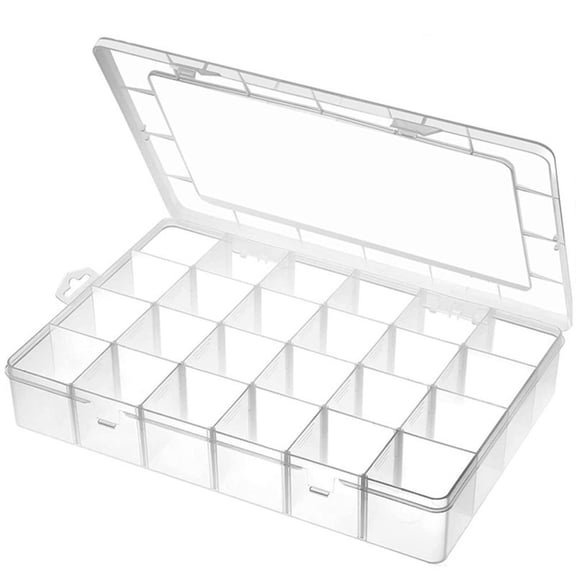 24 Grids Extra Large Plastic Craft Organizer Storage Box With Removable Grids Fangkenuo