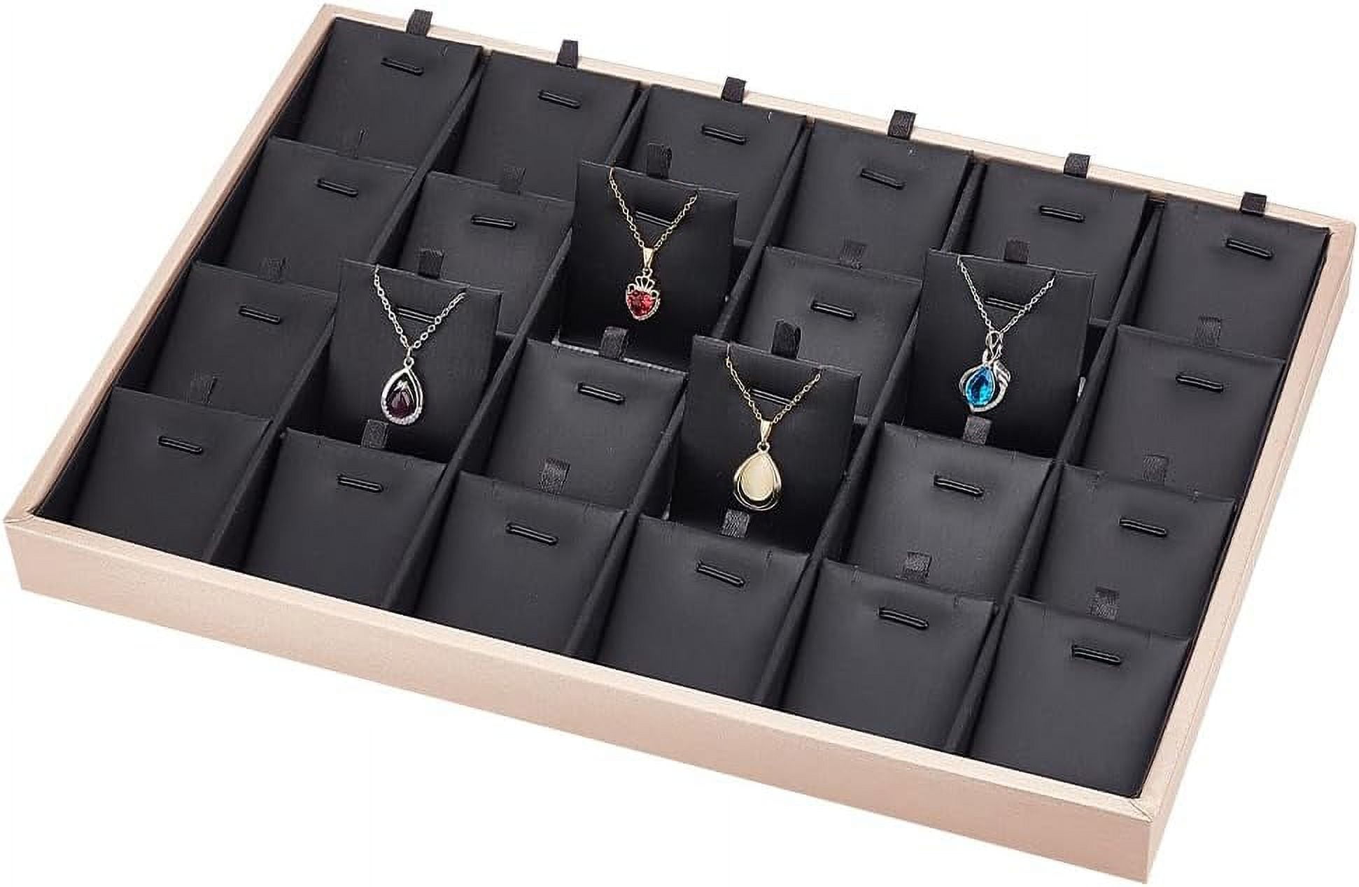 24 Grids Insert Jewelry Display Trays Stackable Box Organizer Showcase ...