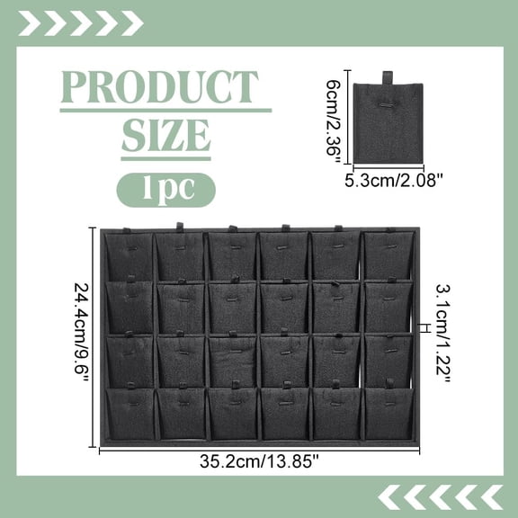 24 Grids Jewelry Tray Organizer with Removable Inserts Stackable Showcase Jewelry Display Storage Tray liner Pendant Earrings Display Jewelry Holder for Earrings Necklaces Bracelet Rings