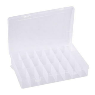 Thickened Embroidery Floss Organizer Box, 36 Adjustable Grids,100 Plastic  Floss Bobbins, Beads Buttons Divided Storage Containers 