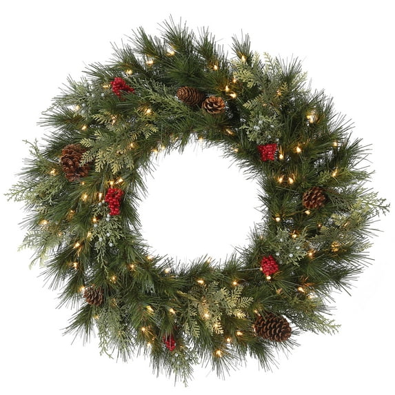 24" Grove Berry Wreath Dura-Lit 50 Clear Lights