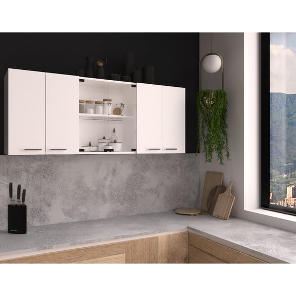 24" H, White, Particle Board - Built-in Dish Rack and Holder - Wall-mounted Storage - Organize Dishes Efficiently