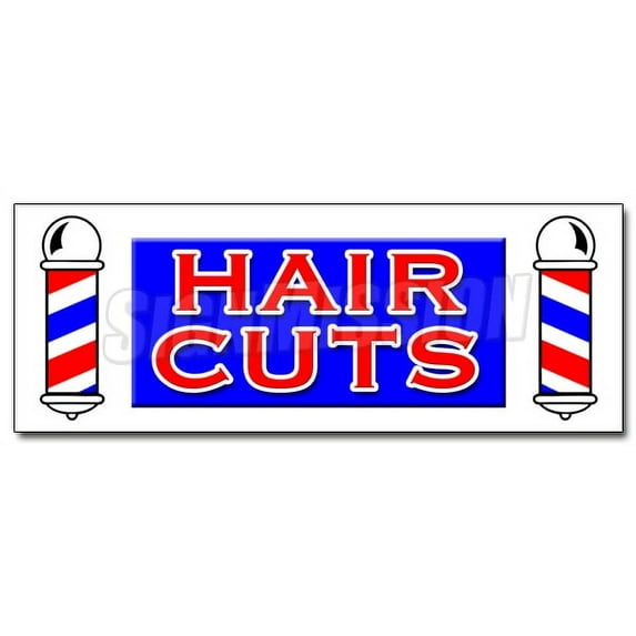 24" HAIR CUTS DECAL sticker men women girls boys stylist dresser walk ins
