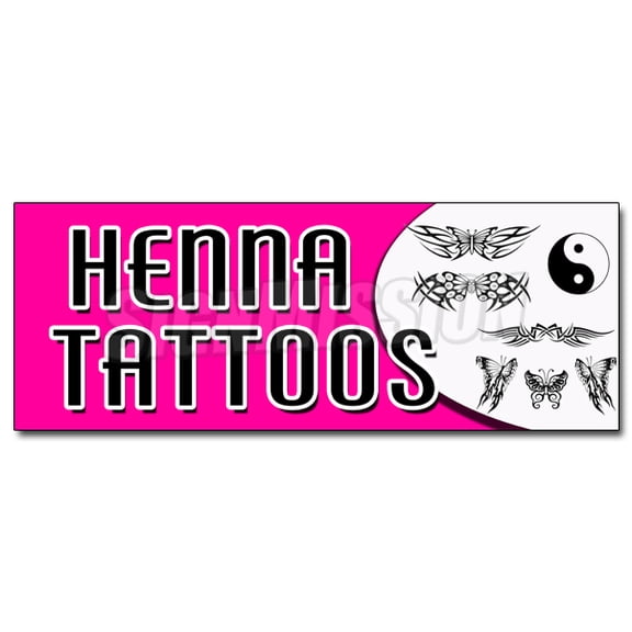 24" HENNA TATTOOS DECAL sticker natural long lasting temporary parlor artist