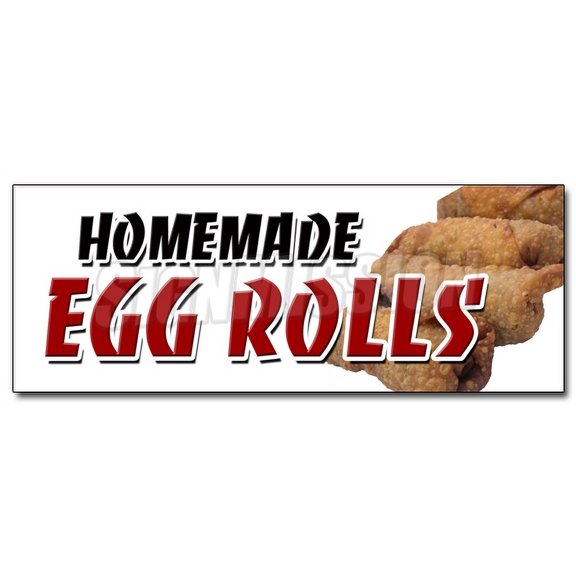 24" HOMEMADE EGG ROLLS DECAL sticker spring chinese freshly ground pork fried