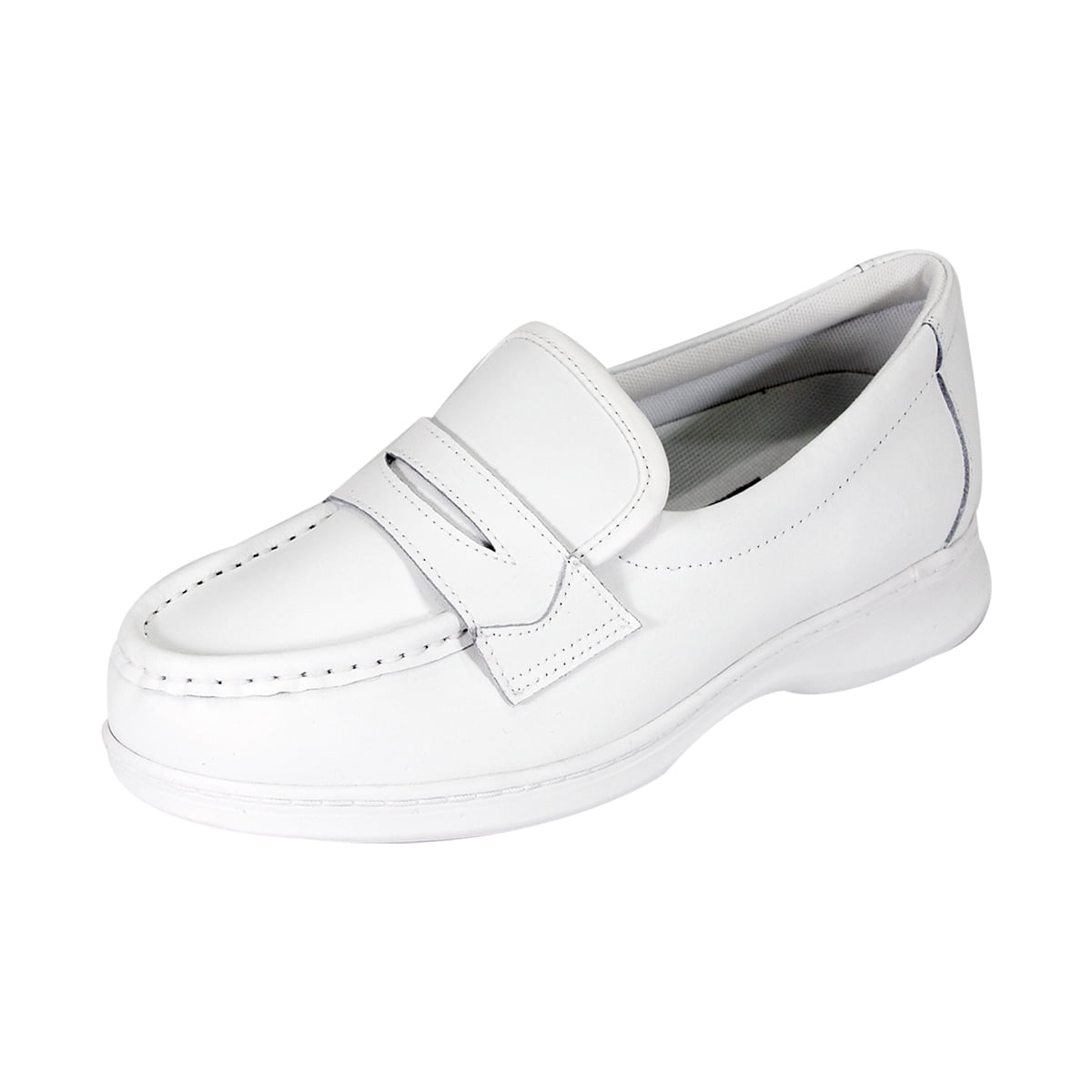 24 HOUR COMFORT Annie Wide Width Professional Sleek Shoe WHITE 5