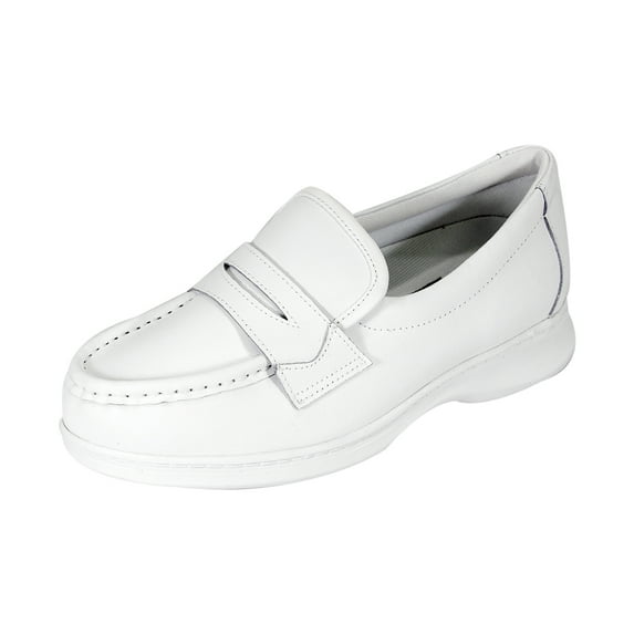 24 HOUR COMFORT Annie Wide Width Professional Sleek Shoe WHITE 5