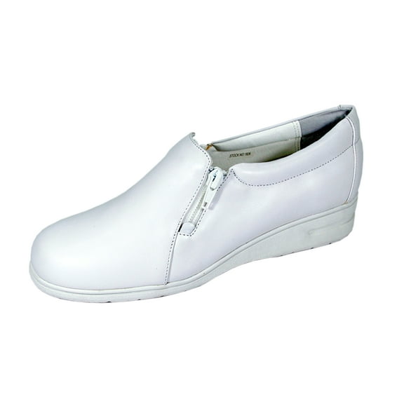24 HOUR COMFORT Bobbi Wide Width Comfort Shoes For Work and Casual Attire WHITE 6