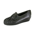 thumbnail image 1 of 24 HOUR COMFORT Brenda Wide Width Moccasin Design Woven Leather Shoes BLACK 6, 1 of 6