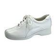 thumbnail image 1 of 24 HOUR COMFORT Brisa Women's Wide Width Leather Lace-Up Shoes WHITE 5.5, 1 of 6