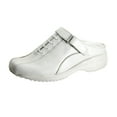 thumbnail image 1 of 24 HOUR COMFORT Britney Women's Wide Width Leather Clogs WHITE 9, 1 of 6