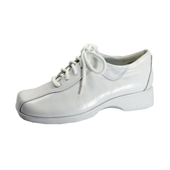 24 HOUR COMFORT Caprice Wide Width Leather Lace-Up Shoes WHITE 12