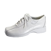 24 HOUR COMFORT Caprice Wide Width Leather Lace-Up Shoes WHITE 5