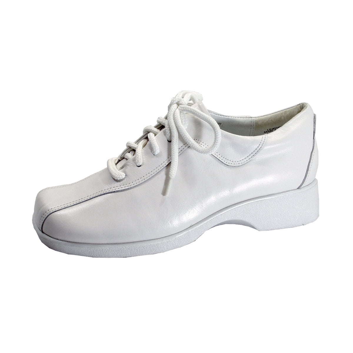 24 HOUR COMFORT Caprice Wide Width Leather Lace-Up Shoes WHITE 6.5