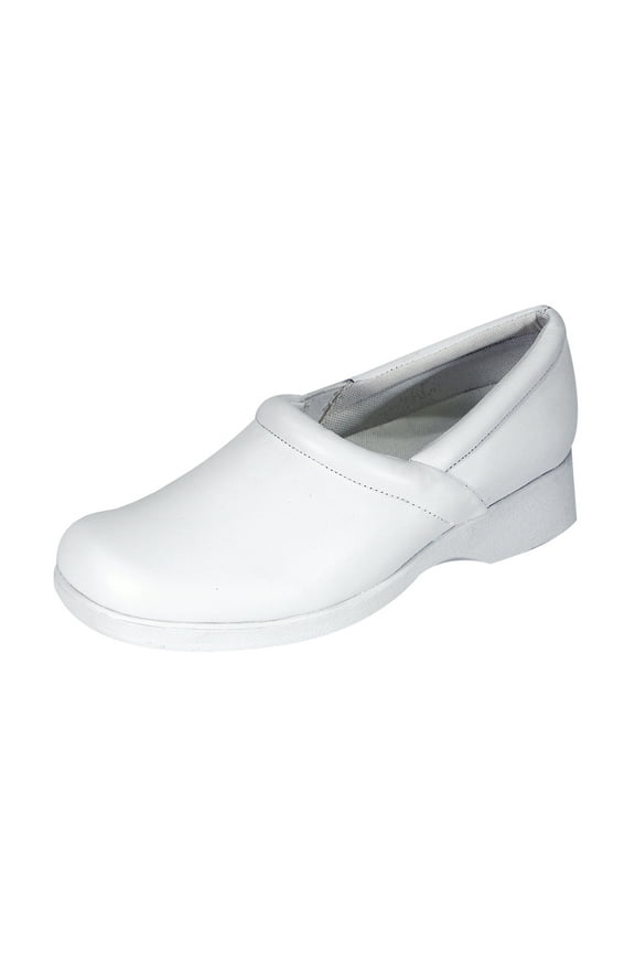 Carol Wide Width Leather Loafer Shoes WHITE 10