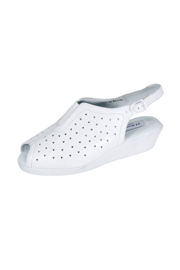 Cassie Wide Width Comfort Shoes For Work and Casual Attire WHITE 7.5