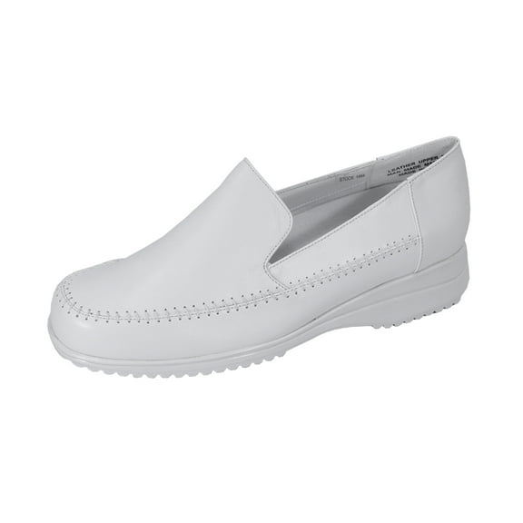 24 HOUR COMFORT Cayla Wide Width Comfort Shoes For Work and Casual Attire WHITE 10.5