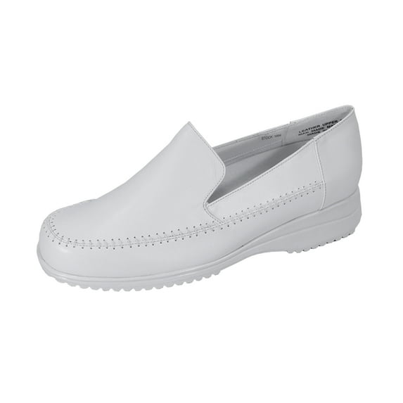 24 HOUR COMFORT Cayla Wide Width Comfort Shoes For Work and Casual Attire WHITE 10.5