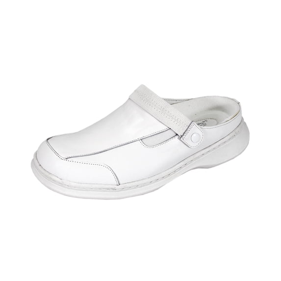 24 HOUR COMFORT Clara Wide Width Professional Sleek Clog WHITE 12
