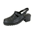 thumbnail image 1 of 24 HOUR COMFORT Cora Wide Width Comfortable Leather Slingback Clogs BLACK 9, 1 of 6