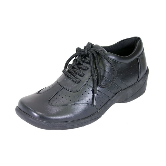24 HOUR COMFORT Donna Wide Width Comfort Shoe For Work and Casual Attire BLACK 7