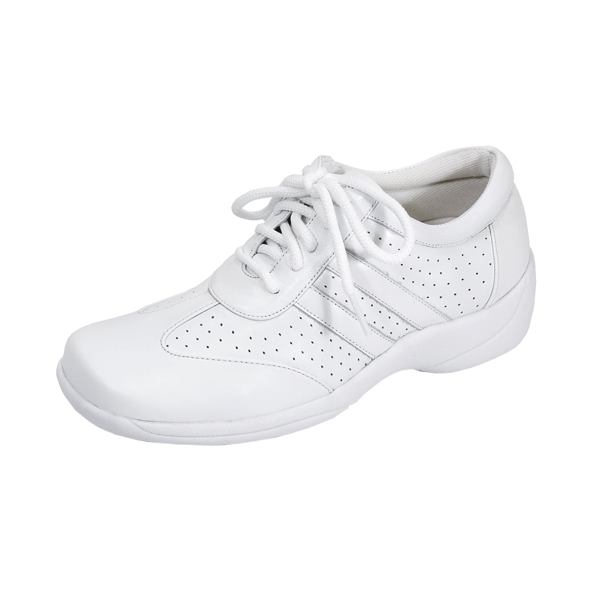 24 HOUR COMFORT Donna Wide Width Comfort Shoe For Work and Casual Attire WHITE 6.5