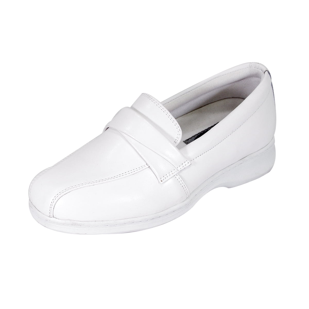 24 HOUR COMFORT Doris Wide Width Professional Sleek Shoe WHITE 6.5
