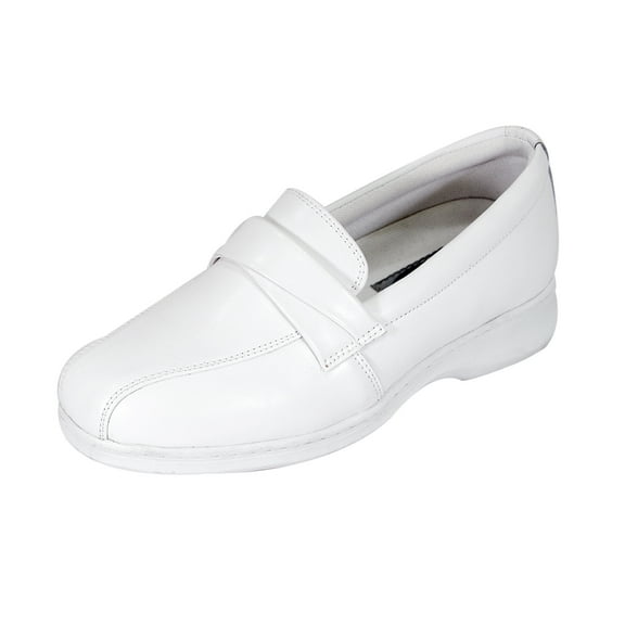 24 HOUR COMFORT Doris Wide Width Professional Sleek Shoe WHITE 9.5