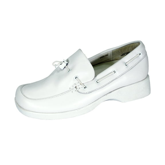 24 HOUR COMFORT Ellen Wide Width Comfort Shoes For Work and Casual Attire WHITE 6.5
