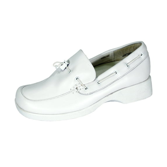 24 HOUR COMFORT Ellen Wide Width Comfort Shoes For Work and Casual Attire WHITE 6