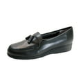 thumbnail image 1 of 24 HOUR COMFORT Fawn Women's Wide Width Leather Loafers BLACK 9.5, 1 of 6