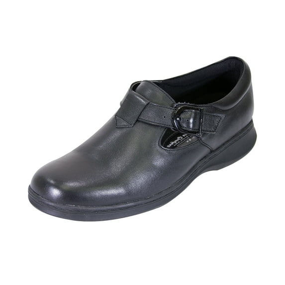 24 HOUR COMFORT Flora Wide Width Professional Sleek Shoe BLACK 5