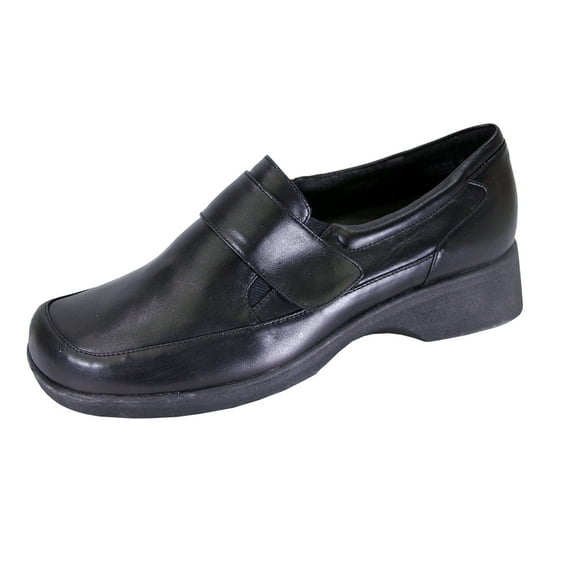 24 HOUR COMFORT Gail Wide Width Comfort Shoes For Work and Casual Attire BLACK 9