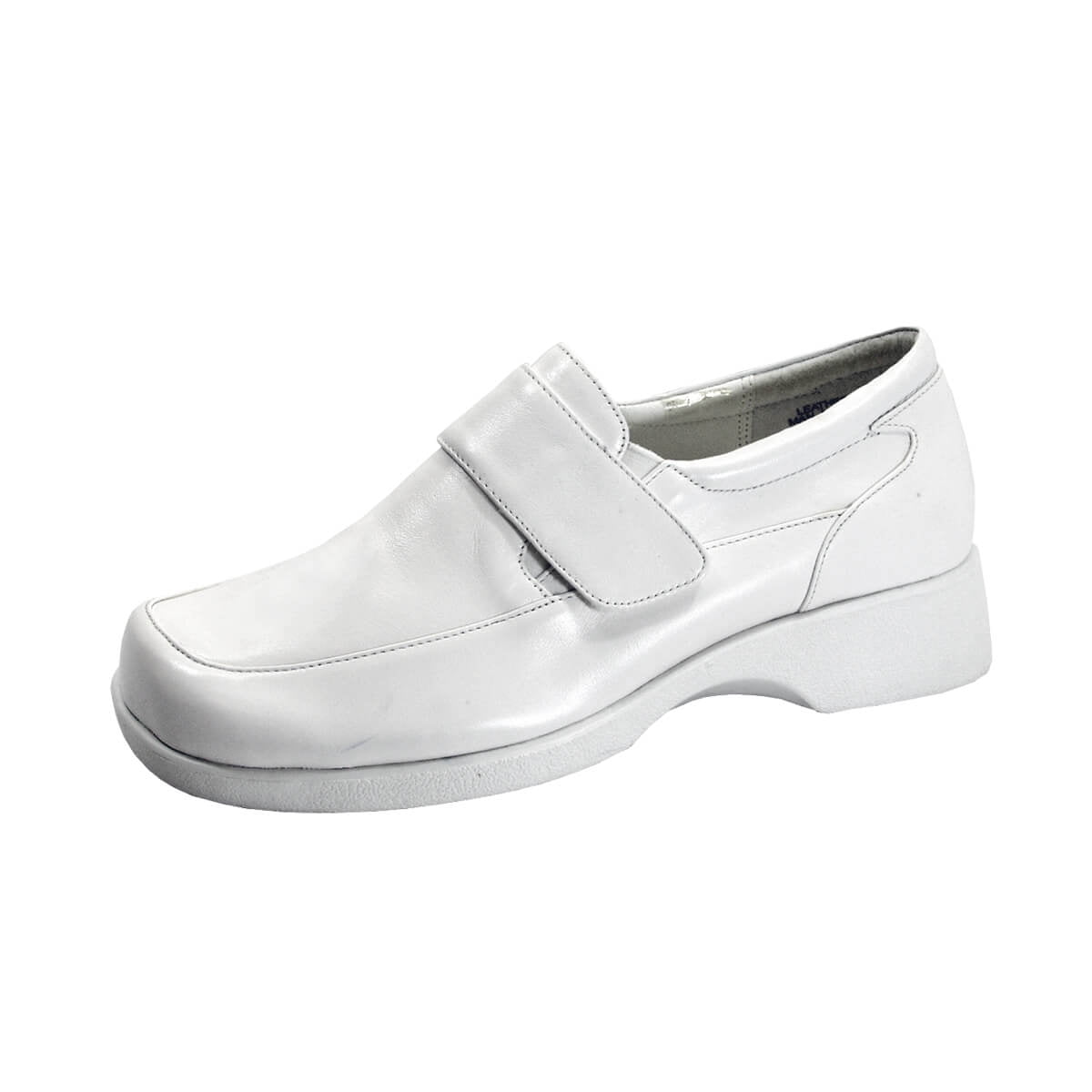 24 HOUR COMFORT Gail Women's Wide Width Comfort Leather Slip On Shoes WHITE 12
