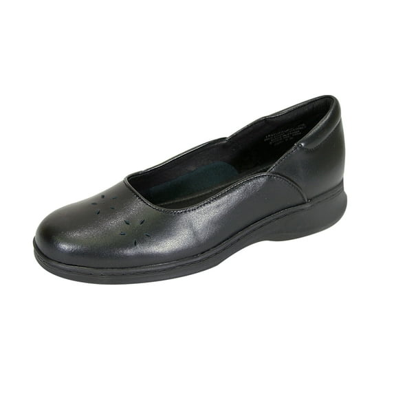 24 HOUR COMFORT Heather Wide Width Comfort Shoe For Work and Casual Attire BLACK 6