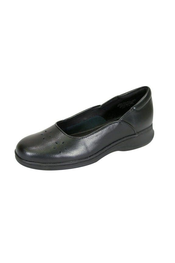 Heather Wide Width Comfort Shoe For Work and Casual Attire BLACK 7