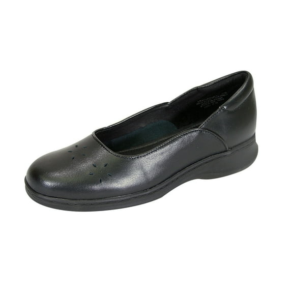 24 HOUR COMFORT Heather Wide Width Comfort Shoe For Work and Casual Attire BLACK 7