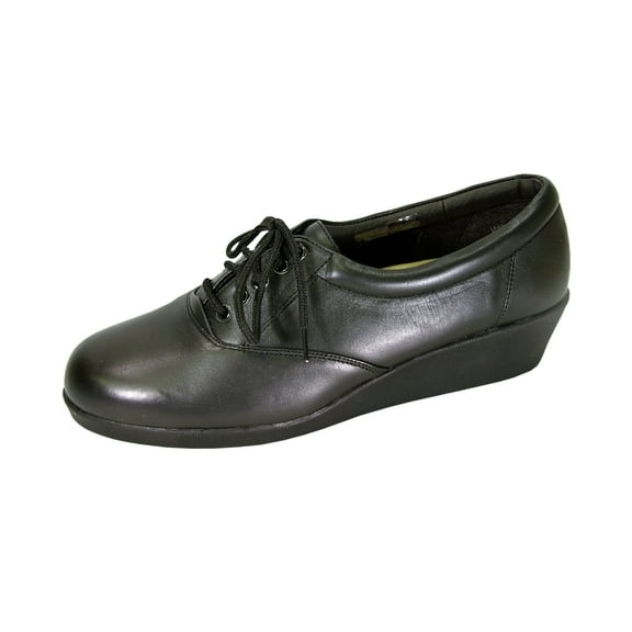 24 HOUR COMFORT Helga Wide Width Comfort Shoes For Work and Casual Attire BLACK 9.5