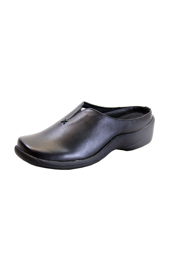 Isabella Wide Width Professional Sleek Clog BLACK 5