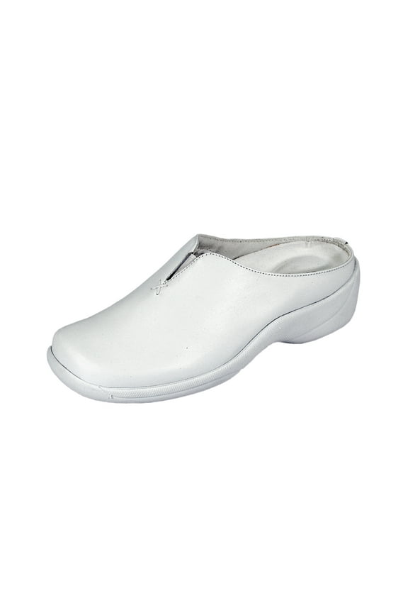 Isabella Wide Width Professional Sleek Clog WHITE 5