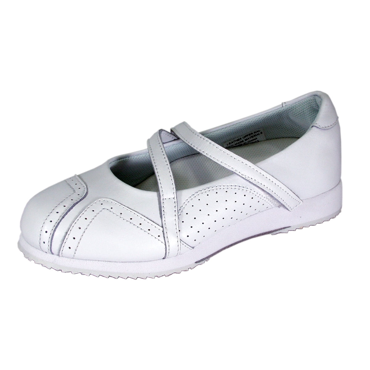24 HOUR COMFORT Janis Wide Width Comfort Shoes For Work and Casual Attire WHITE 5