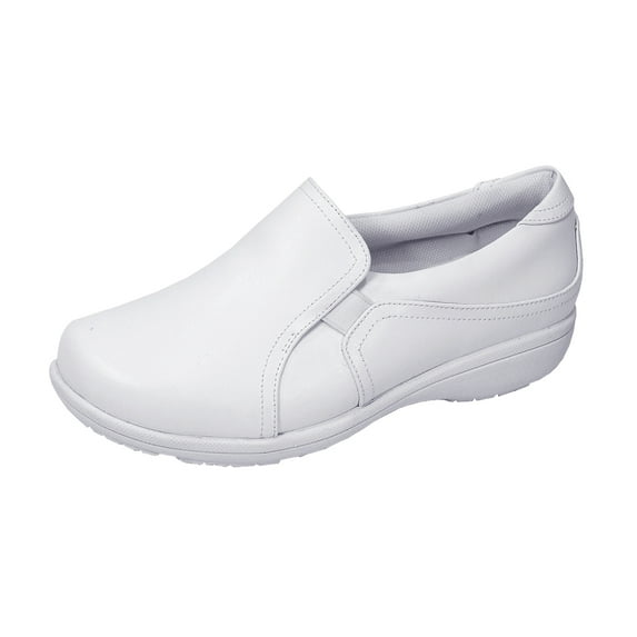 24 HOUR COMFORT Kerry Wide Width Professional Sleek Shoe WHITE 7.5