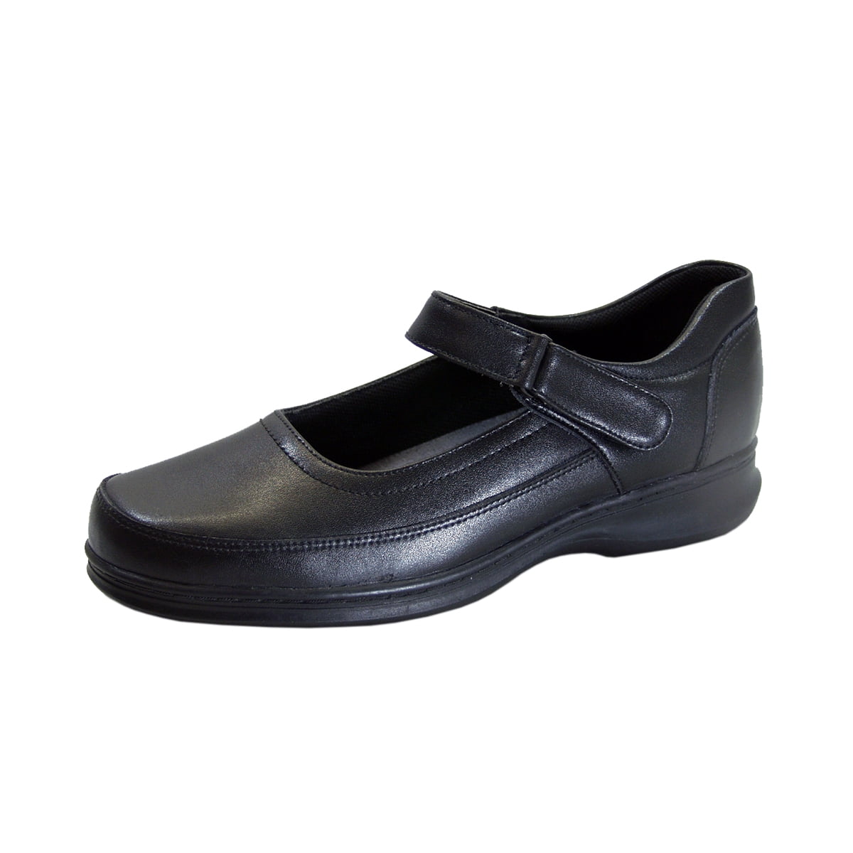 24 HOUR COMFORT Kimmy Women's Wide Width Leather Shoes BLACK 8.5