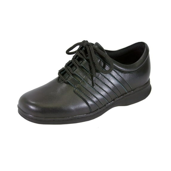 24 HOUR COMFORT Lara Wide Width Oxford Lace-up Shoes BLACK 10.5
