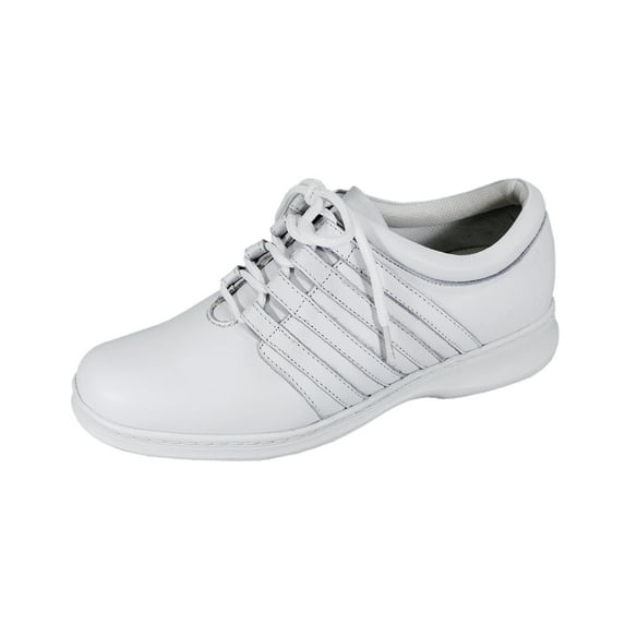 24 HOUR COMFORT Lara Wide Width Oxford Lace-up Shoes WHITE 10