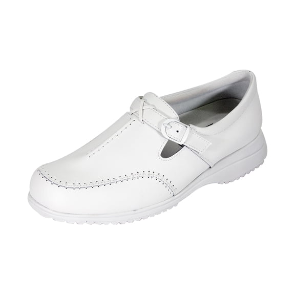 24 HOUR COMFORT Lauren Wide Width Comfort Shoe For Work and Casual Attire WHITE 5